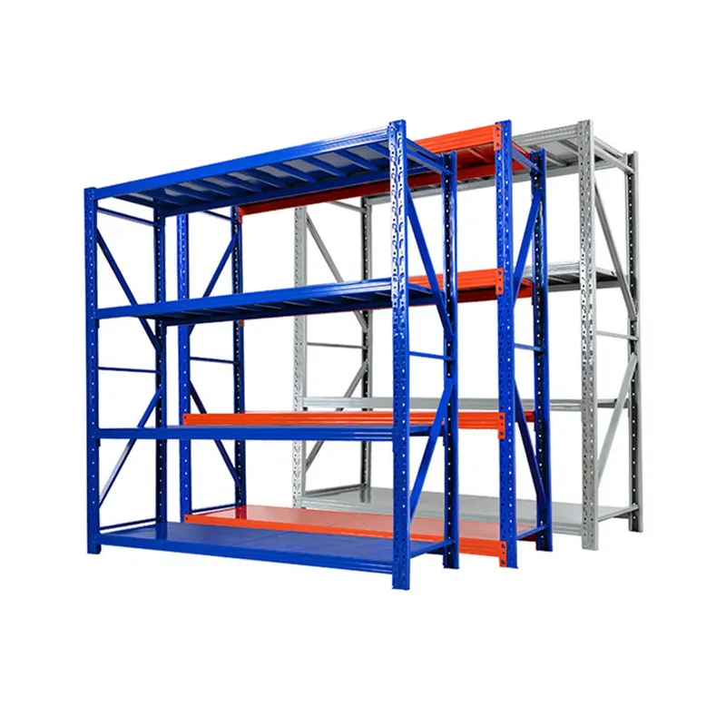 Estantería de metal de alta resistencia para almacén industrial, estante de almacenamiento, sistema de estantería de acero para apilamiento de estantes y estantes