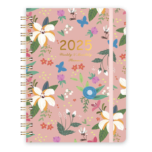 2025 calendario a spirale transfrontaliero con piano giornaliero personalizzato A5 Notebook versione inglese con coperchio in carta a bobina Sub-Strap - Product Image 5