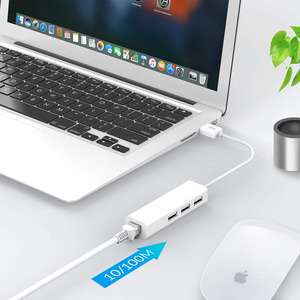 USB Ethernet con 3 porte 2.0 RJ45 scheda di rete Lan adattatore da USB a Ethernet per Mac iOS Android PC RTL8152 HUB USB 2.0 - Product Image 3