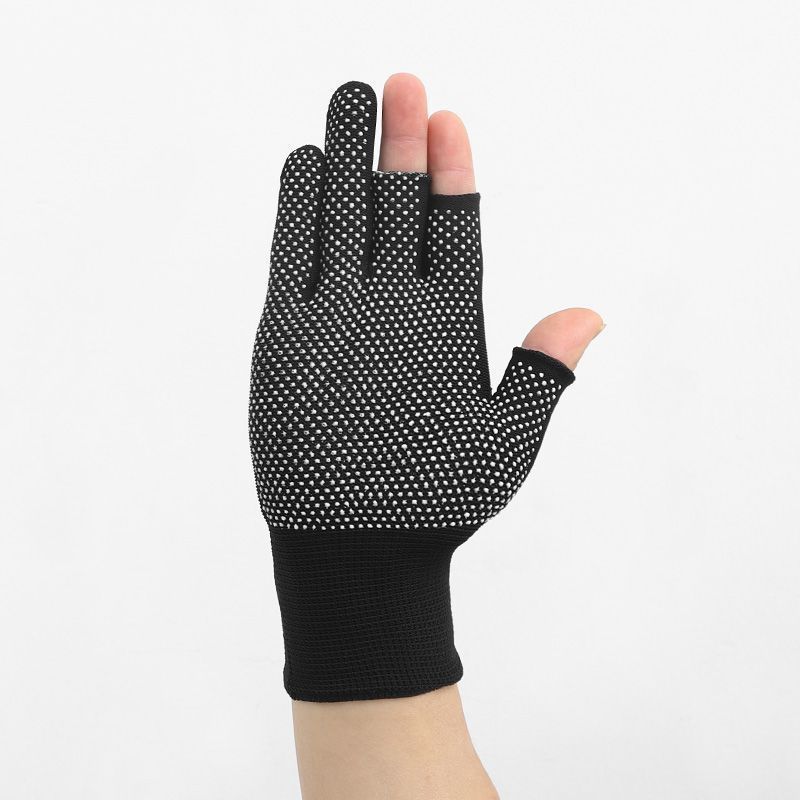 Gants antidérapants livraison express - 3 doigts exposés - 1 paire, noir