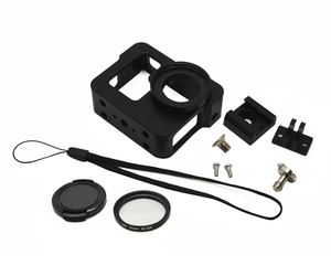 CNC nhôm hợp kim thể thao máy ảnh lồng bảo vệ cài đặt, với UV ống kính lọc cap, thích hợp cho GoPro anh hùng 4/3 +/3 - Product Image 5