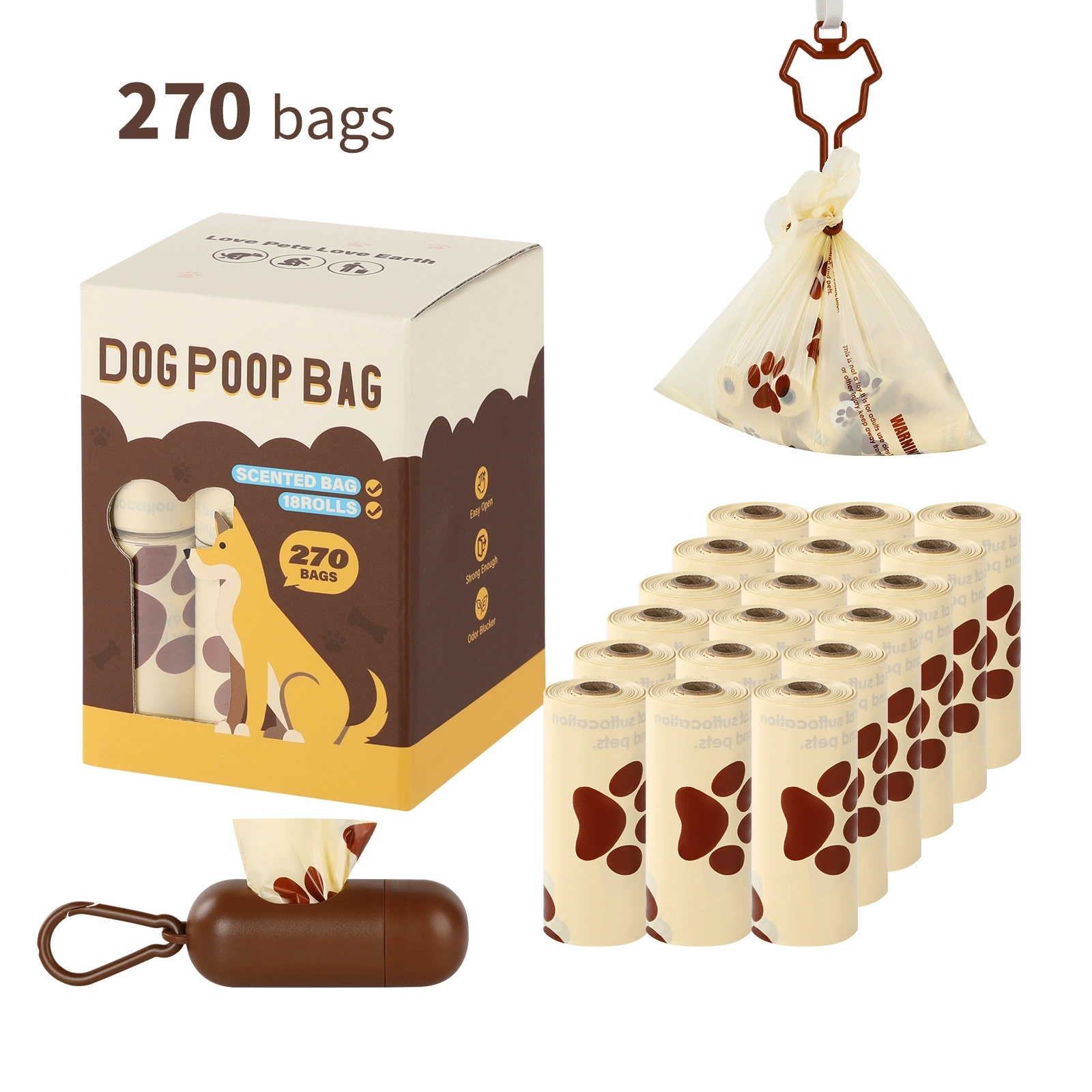 Milk 18 rolls+dispenser+clip white