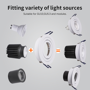 圆形嵌入式安装发光二极管筒灯可调Cob吸顶灯灯具卧室灯筒灯 - Product Image 5