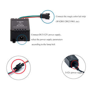 SP106E LED Music Controller DC 5V 12V 600 Pixel IC SPI Signal Dimmer con telecomando RF a 9 tasti per striscia luminosa a cifre RGB a colori - Product Image 4