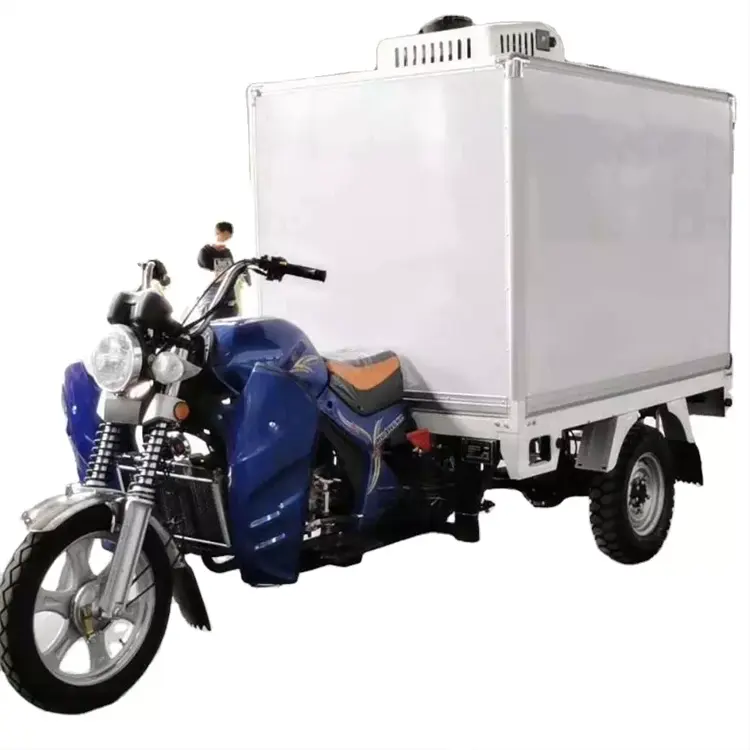 Sıcak satış dondurulmuş kabin üç tekerlekli motosiklet dondurma teslim buzdolabı üç tekerlekli bisiklet fiyat