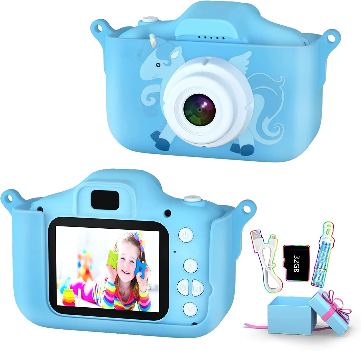 3 yaşındaki kız doğum günü hediyesi Mini HD 2.4 inç ekran çocuklar dijital kamera