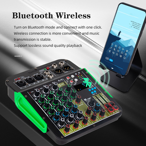 Yeni canlı kayıt profesyonel ses kartı karıştırma konsolu 5 kanal OTG cep telefonu bilgisayar Bluetooth yankı etkisi DJ mikseri - Product Image 4