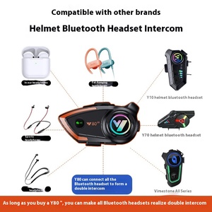 Y802x高級オートバイインターホンヘルメット防水Bluetoothヘッドセット800mダブルインターホンサードパーティヘルメット用ワイヤレス - Product Image 3