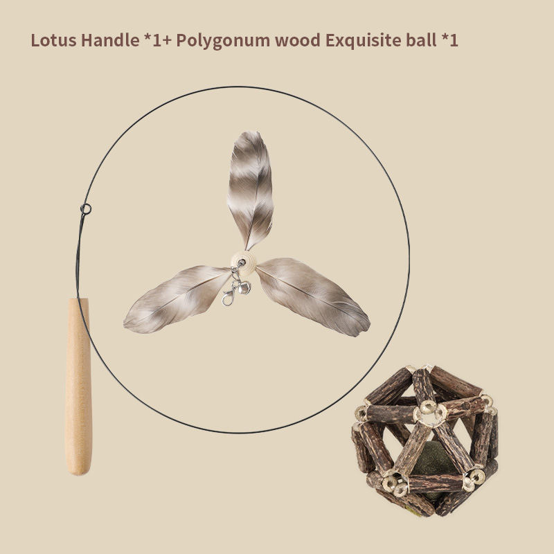 ประเภทด้ามจับไม้บัว * 1 + ลูกบอลไม้ Polygonum ที่สวยงาม * 1