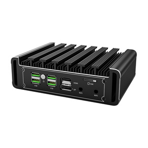 A buon mercato Fanless mini pc 11th Gen intel i3 1115 g4 CPU 4 lan computer desktop spazzolato custodia in lega di alluminio - Product Image 5