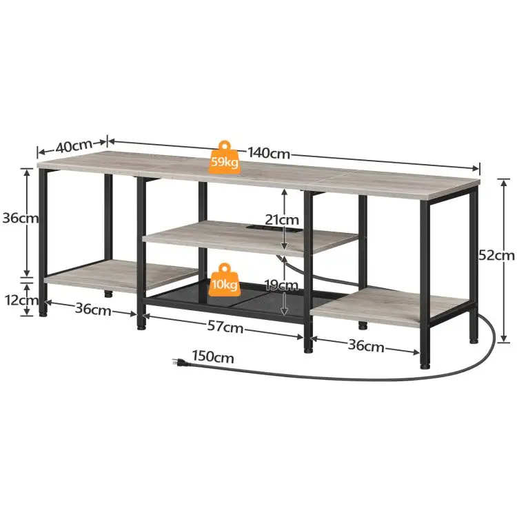 Nuovo Design all'ingrosso stile industriale Console TV da tavolo Media Entertainment Center TV stand unità televisiva con prese di corrente