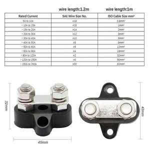 DC48V 80A <strong>BusBar</strong> M8 Heavy Duty <strong>Dual</strong> Bus Bar Terminal Block Power Stud Battery Bus Bar Connector for RV Boat Truck - Product Image 2