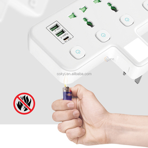 Uzatma çok fiş uzatma prizleri ile USB duvar fiş adaptörü 3 yollu 1 içine 3 güç uzatma kablosu ile 3.4A USB tip C - Product Image 6