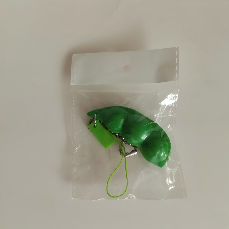 Emballage individuel en sachet OPP pour edamame extrudé.