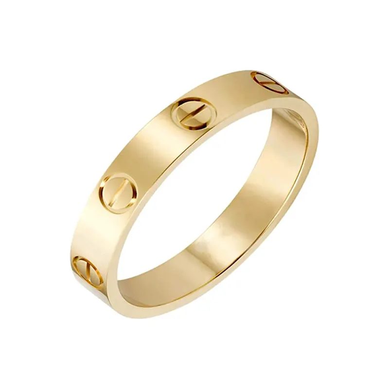 Anelli di amore con vite per le donne fidanzamento fede nuziale 4mm promessa anelli 24k titanio acciaio anello gioielli regalo