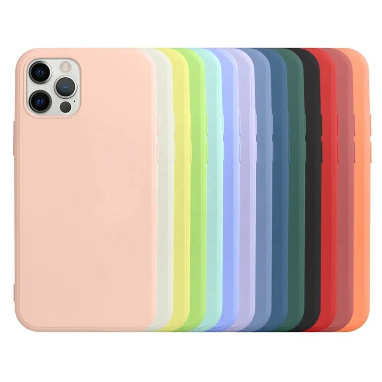 Funda Flexible de silicona líquida para teléfono móvil, accesorios para iPhone X 11 12 13 Pro Max, 2021