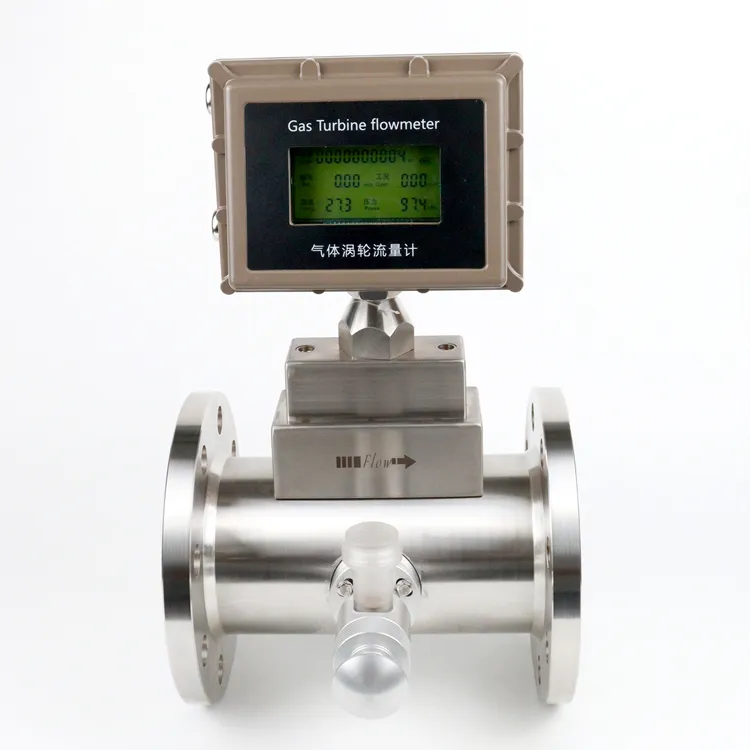 LWQ 2 inch nature gas turbine flow meter with T&P compensation for gas mass air measuring LPG gas turbine flow meter