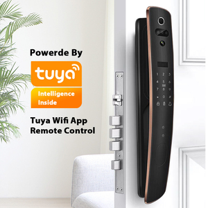 Tuya App-gesteuertes Smart Steel Türschloss Biometrische RFID-Finger abdruck Gesichts erkennung <span class=keywords><strong>WiFi</strong></span>-Netzwerk-Speicher karte aus Aluminium legierung