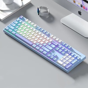 Dropship teclado de escritura de buena sensación inalámbrico de varios colores para computadora y juego con palabras árabes rusas - Product Image 5