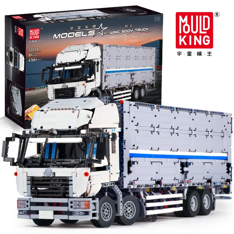 Mold KING 13139 Technical Container Truck Kids Gift Car Toys versione App telecomando Engineering Model Building Blocks