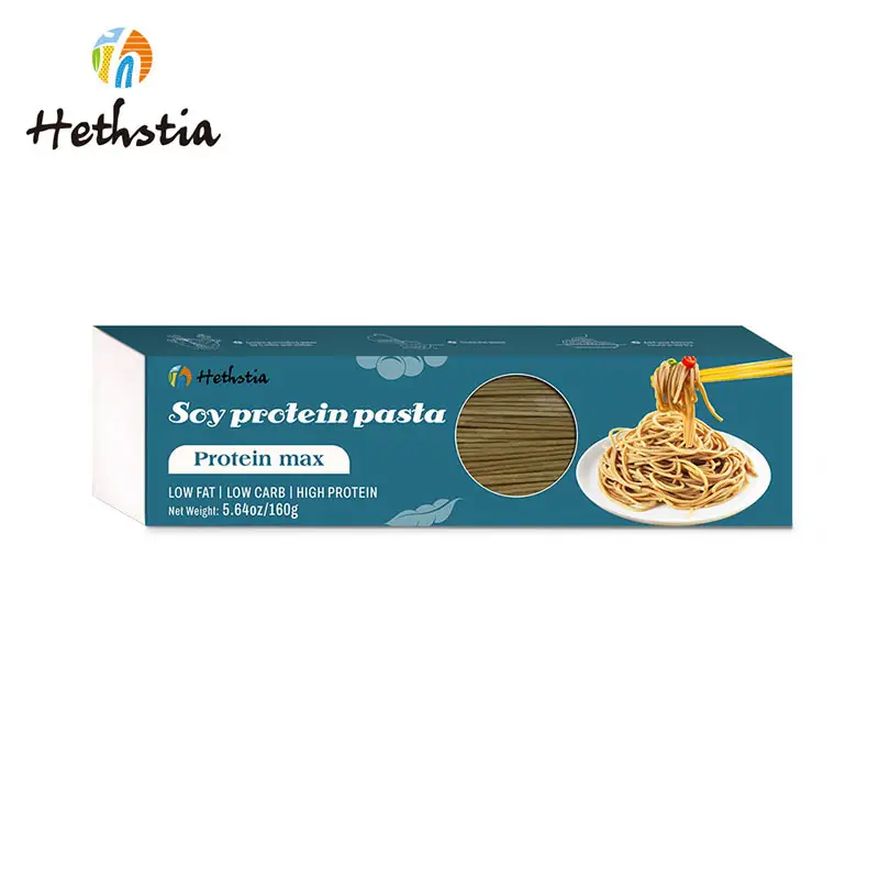 Pasta de espagueti de alta proteína Hethstia Keto, pasta de soja baja en carbohidratos a base de plantas para diabéticos