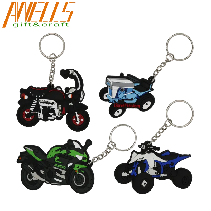 Porte-clés en pvc souple anime 2D/3D personnalisé, porte-clés sport en caoutchouc, porte-clés avec logo