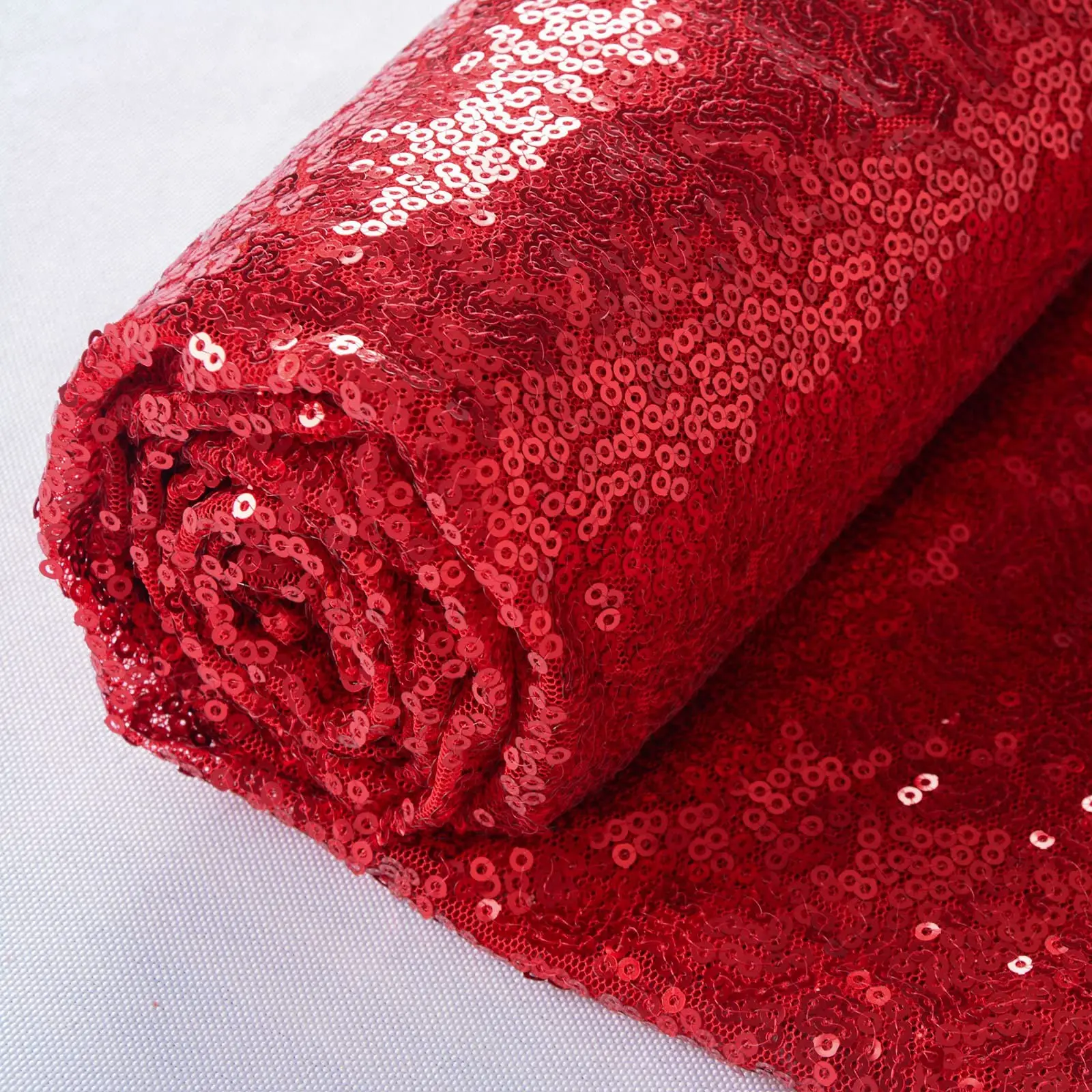 Paillettes rosse in tessuto di pizzo 3mm con ricamo in poliestere elasticizzato africano francese di alta qualità per abito da sposa