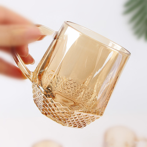 玻璃咖啡杯热卖茶水杯七彩<span class=keywords><strong>6</strong></span>件电镀彩色饮水器水咖啡杯套装
