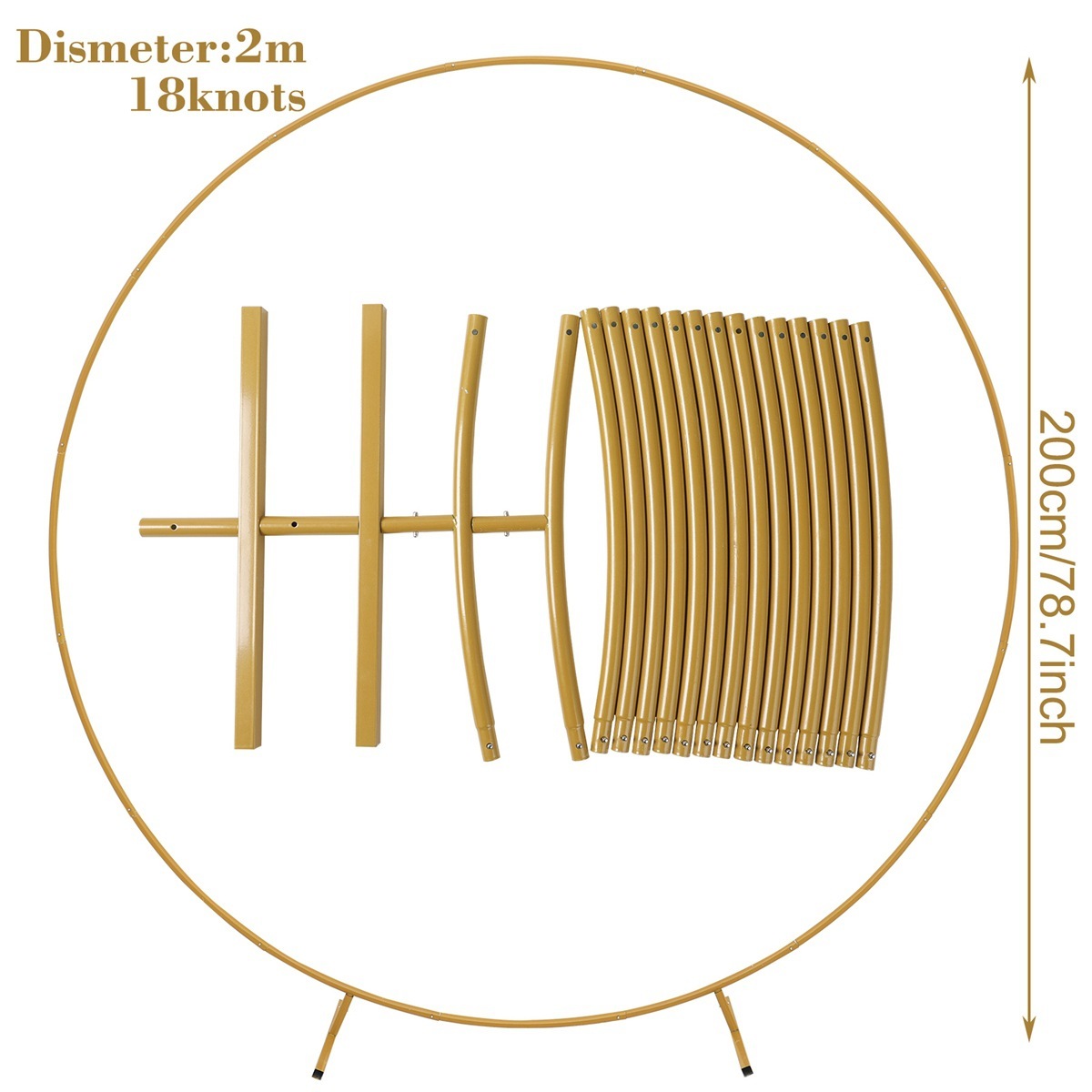 Arche dorée à 10 sections, 2 m de diamètre.