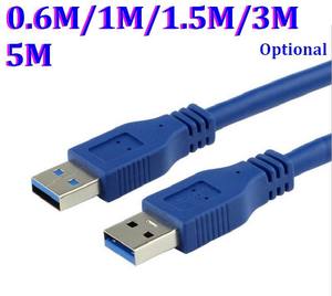 USB3.0-<span class=keywords><strong>USB</strong></span>ケーブルUSB3.0タイプAオス-オスM/MブルーコードラインケーブルAMTOAMケーブル0.6M 1M 1.5M 3Mデータ転送ハード用
