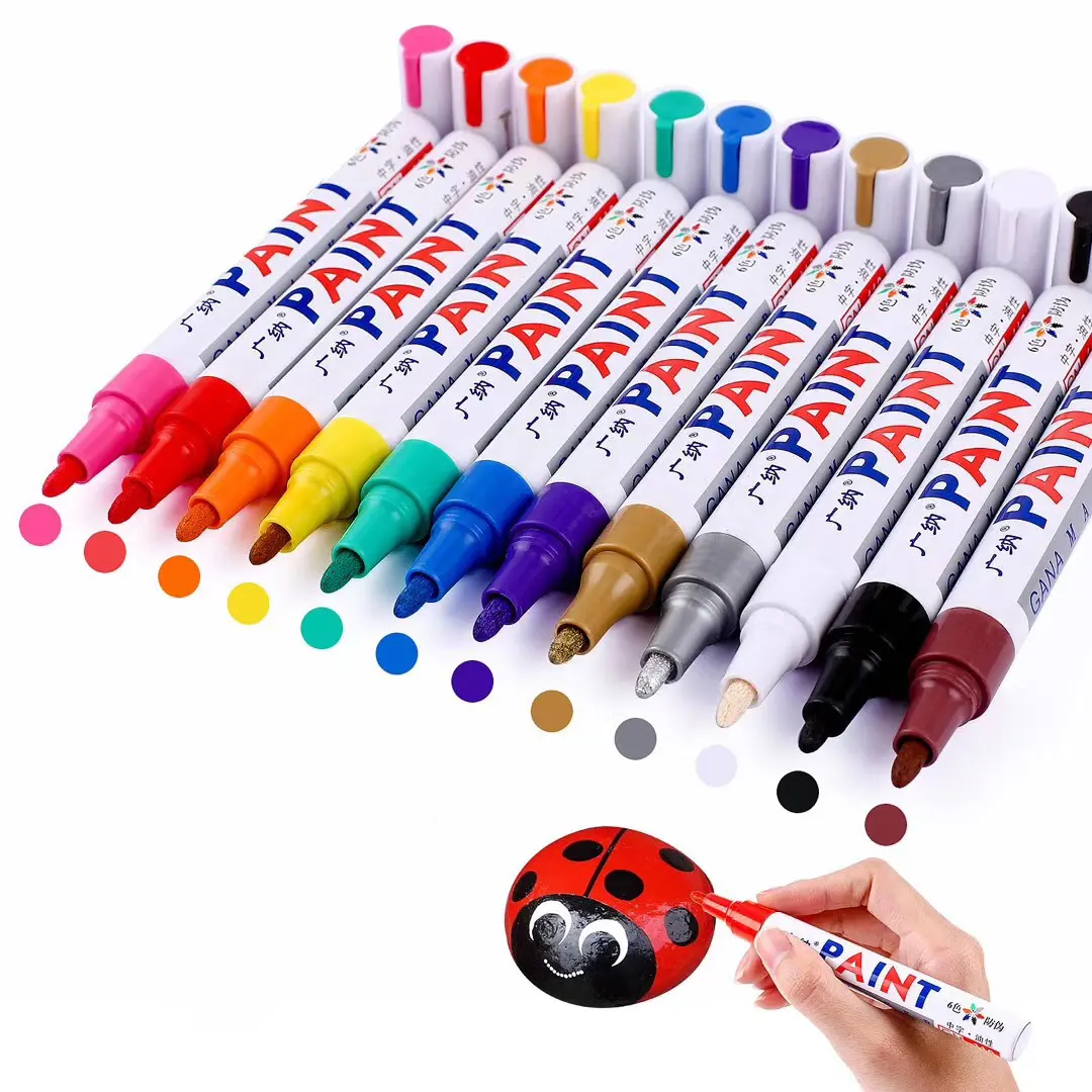Hot bán màu sắc tươi sáng da lốp bút dầu vĩnh viễn dựa trên sơn Bút Đánh Dấu