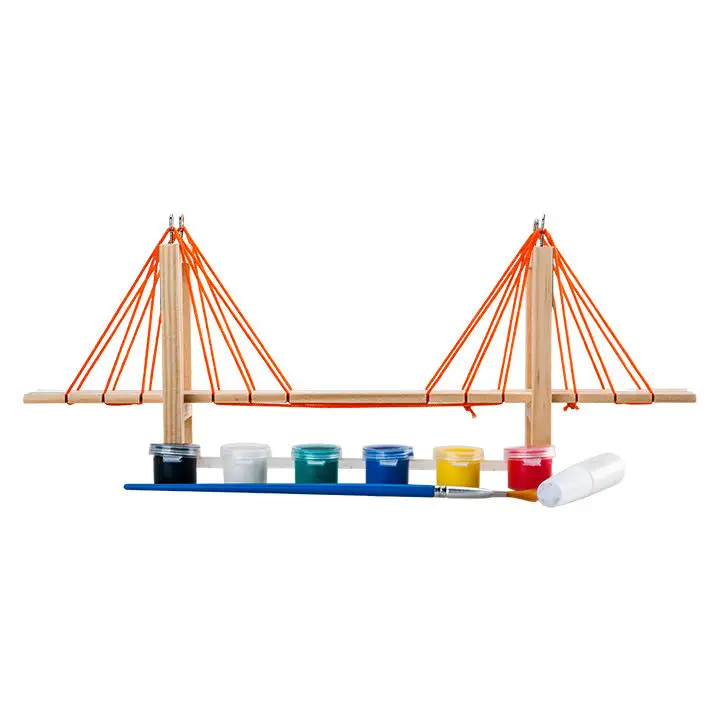 Cable-stayed Bridge Model Kids Technology DIY Wooden Toys Game Construction Kit Homeschool Learning Educational Toy for Children