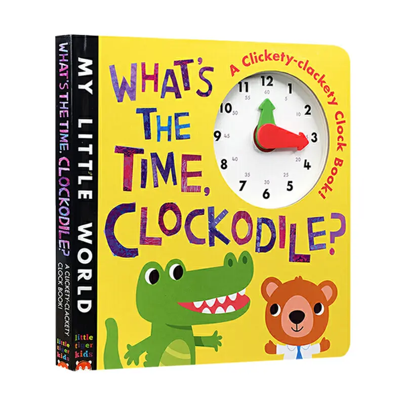 Custom qual è il tempo Clockodile libro per bambini stampa cartonato libro stampato libro educativo orologio libri per bambini