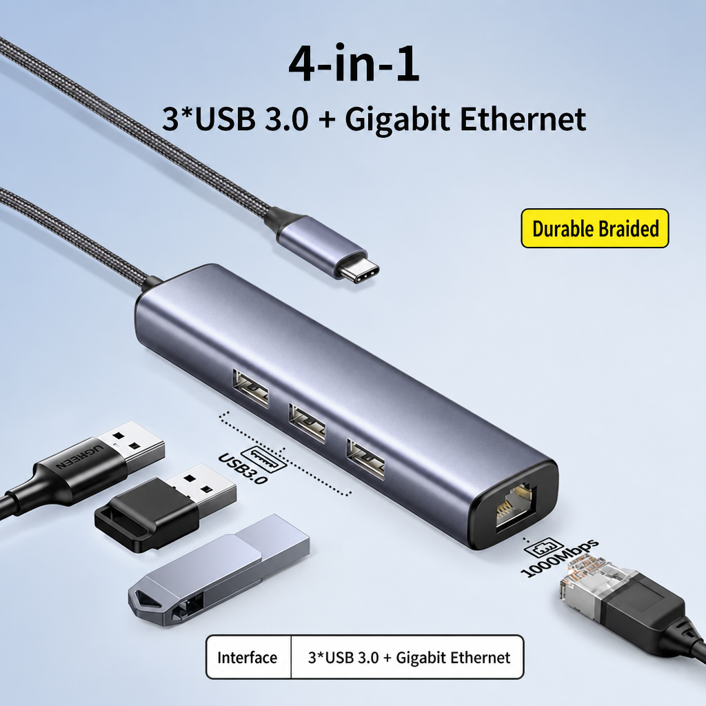 Adaptateur Ethernet Gigabit 4-en-1