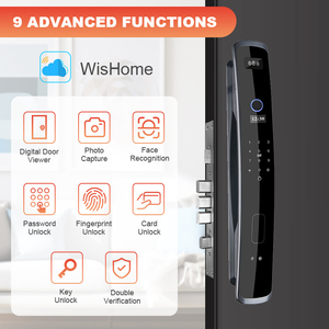 Cerradura de puerta inteligente de intercomunicador de aplicación Oem cerraduras bajas para Wifi con cámara, llaves, venta al por mayor impermeable - Product Image 2