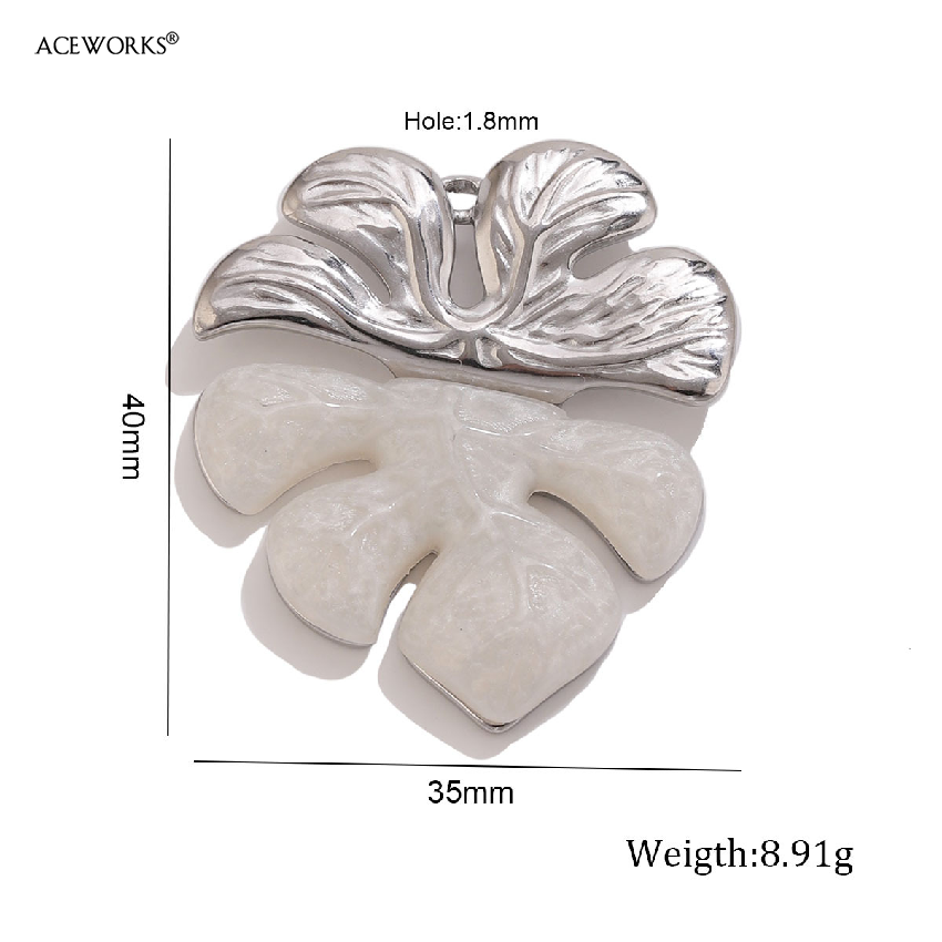 Breloque feuille de monstera en argent