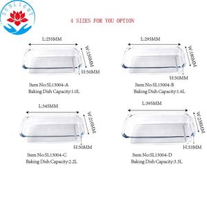 厂家价格0.0l-3.3l高硼硅烤盘微波炉用矩形派热克斯玻璃烤盘 - Product Image 6