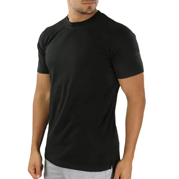 En gros personnalisé hommes blanc t-shirt causal 95 coton 5 spandex avec étiquette tissée personnalisée et étiquettes gratuites t-shirts