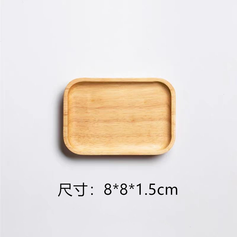 Natural wood color with polished finish, 8*8*1.5cm