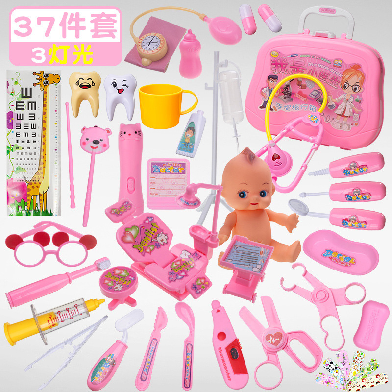 Ensemble de 37 pièces à 3 lumières - Boîte portable - Rouge
