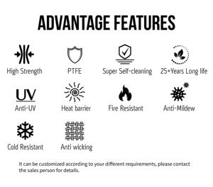 Ngoài trời không thấm nước thể thao địa điểm độ bền kéo kiến trúc hiện đại Thiết kế màng t10k PTFE cấu trúc màng cấu trúc trung tâm mua sắm bóng râm cấu trúc - Product Image 5