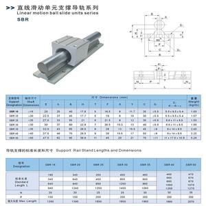 2PCS线性导轨0.78-47 Inch SBR线性导轨，带4PCS轴承座滑块导杆，用于DIY CNC路由器车床 - Product Image 4