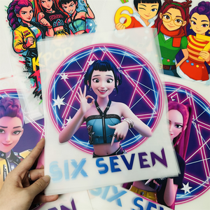 เสื้อยืดพิมพ์ลายโลโก้สีสันสดใสพิมพ์ลายด้วยความร้อนออกแบบได้ตามที่ต้องการสติกเกอร์ไวนิลพิมพ์แบบลอกลาย DTF - Product Image 4