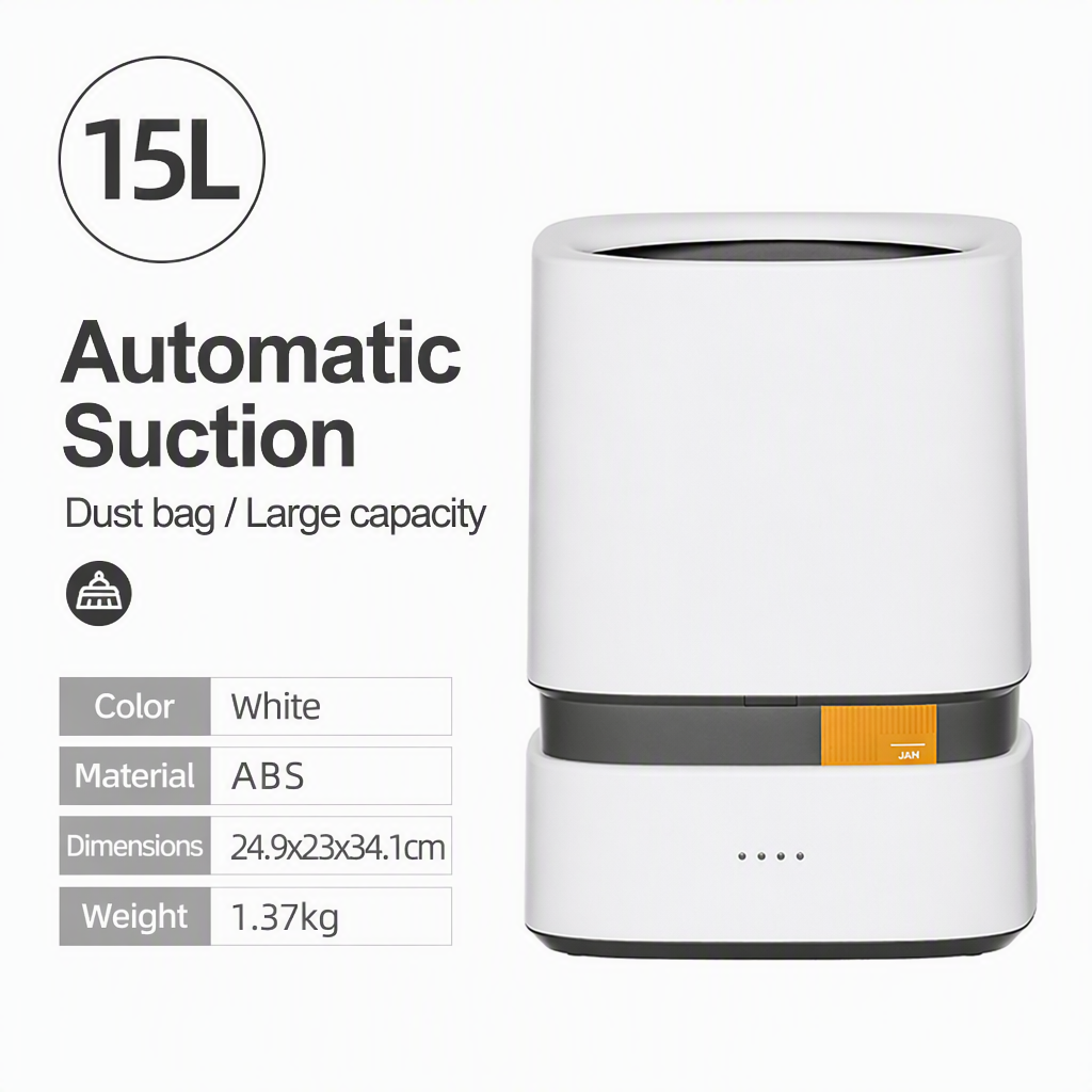 15l white square trash can-automatic bag laying-ambient