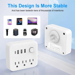 7 in 1 Mini Power Strip <strong>with</strong> USB Ports 180&deg; <strong>Rotating</strong> Plug 3 Outlets 3 USB-A 1 USB-C Portable Fast Charging Power <strong>Sockets</strong> EL-111 - Product Image 5
