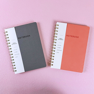 Benutzer definierte Quer linie Ähnliche Leinen Softcover PU Notebook Journal Leder gebundene Doppel ringe Spiral bindung für Tagebuch notiz nehmen - Product Image 3