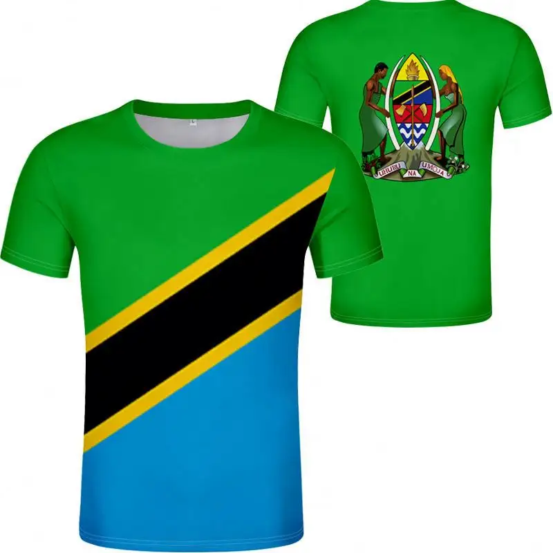 Camiseta con estampado de la bandera de la nación de Tanzania, camisetas de moda para hombres, camiseta de gran tamaño lavada de alta calidad DIY gratis