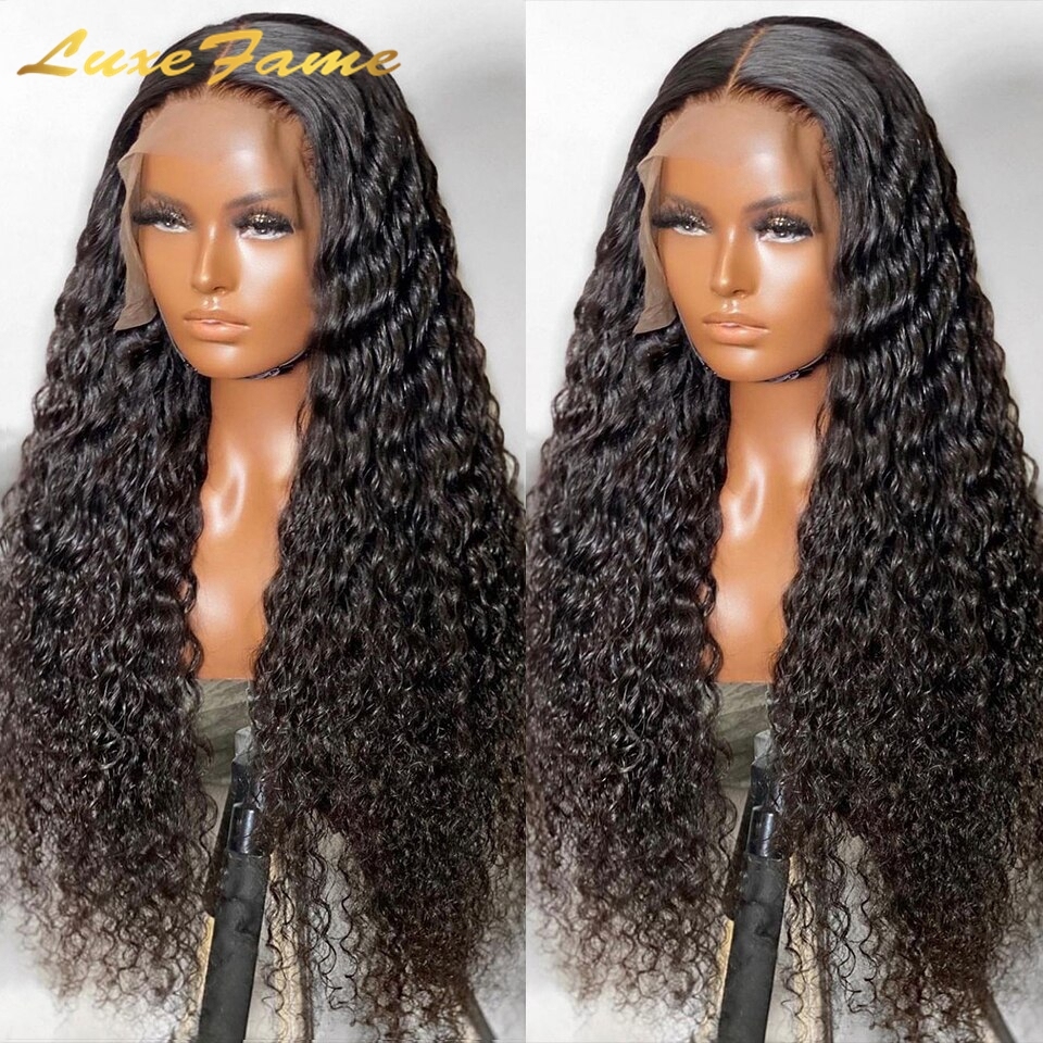 13X6 deep wave transparent lace front wig