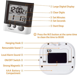 2-Channel LCD ekran geri sayım sayacı dijital Mini elektrikli mutfak zamanlayıcı plastik LED elektronik zamanlayıcı ev pişirme için - Product Image 4