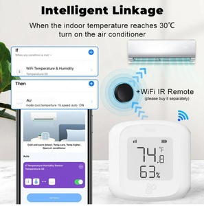Smart WiFi Zigbee Sensor de temperatura y humedad Higrómetro interior Termómetro Detector con pantalla LCD Control remoto - Product Image 3